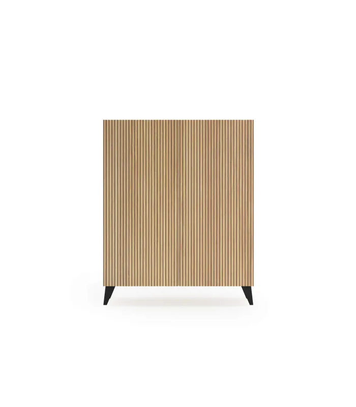 Zapatero 2 puertas roble oscuro con patas negras