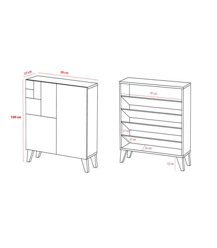 copy of Wardrobe Shoemaker 2 doors / 3 shelves