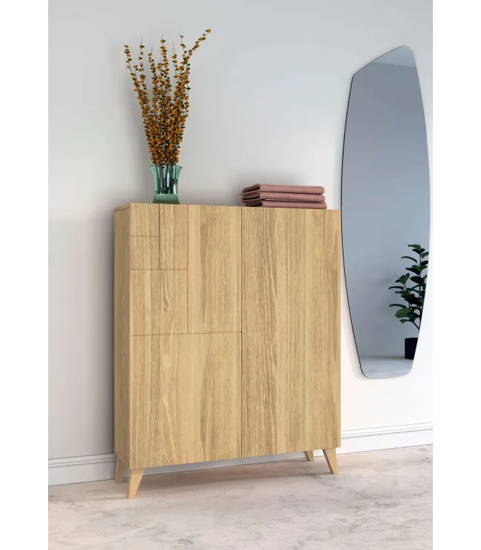 Zapatero 2 portas em carvalho, 112x90x27 cm