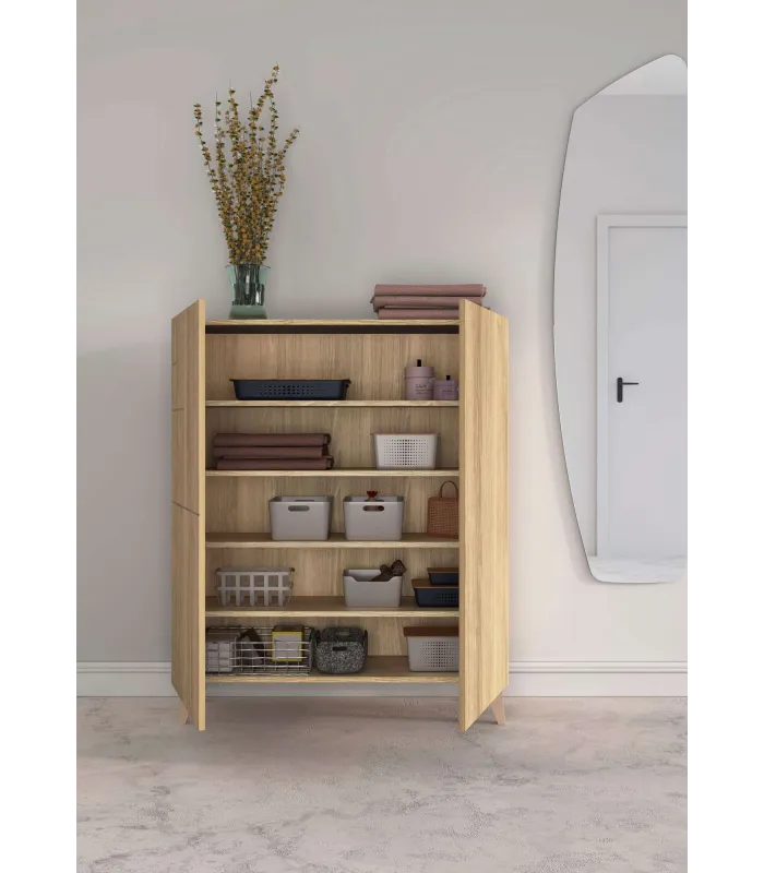 Zapatero 2 puertas roble oscuro, 16-18 pares