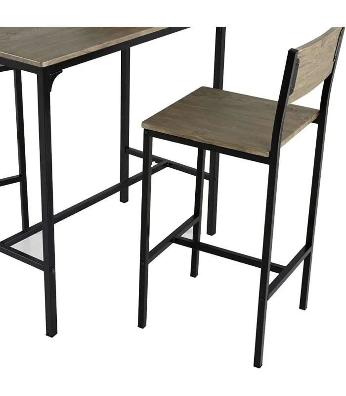 Pack de 2 taburetes Coimbra metal/madera 96cm