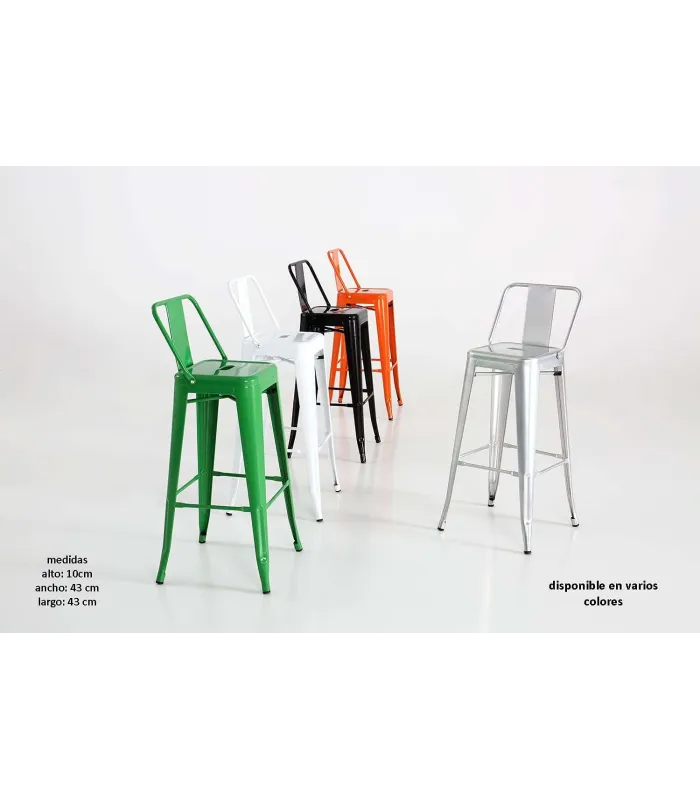 copy of Tabouret en métal avec dossier disponible en plusieurs