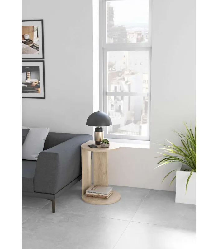 Mesa velador 540 estilo moderno en roble claro