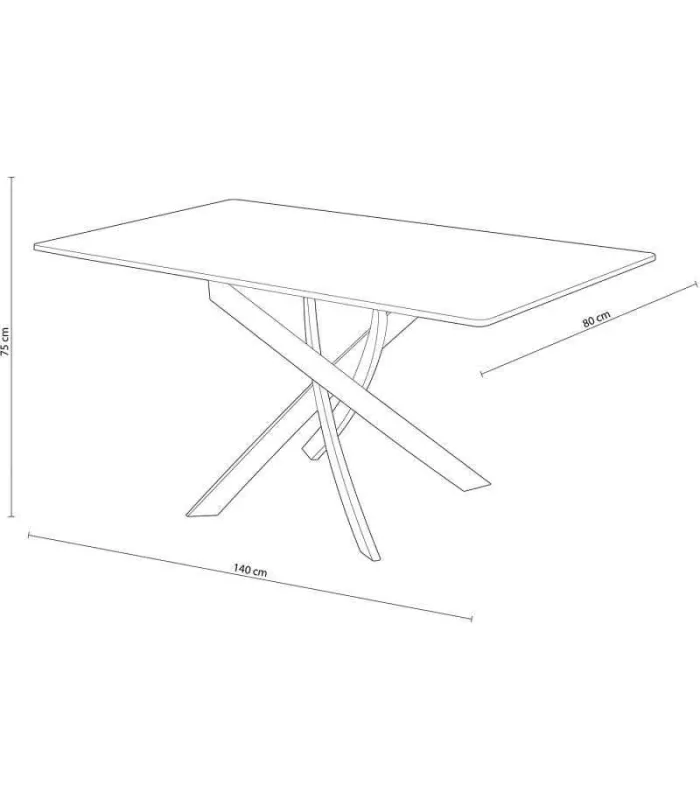 Table basse Zen fixe chêne/noir 75 cm(hauteur)140 cm(largeur)80
