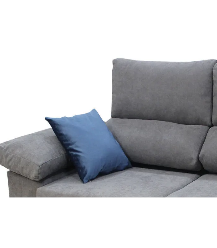 Sofá Alvaro gris, elegante y cómodo, 3 plazas