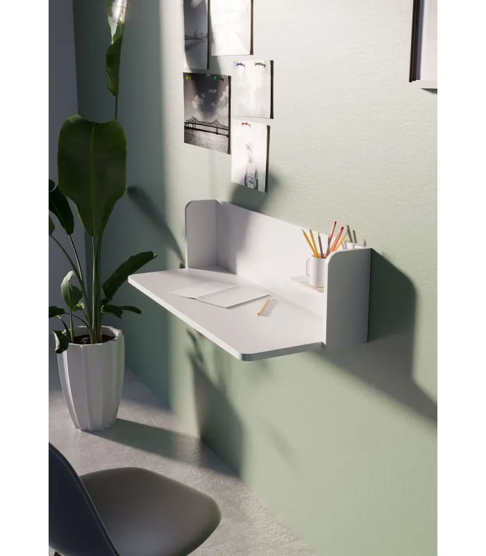 Mesa estudio Mod-Roman blanca, 90x35x25 cm