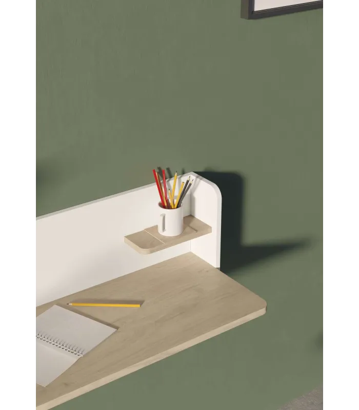 Mesa escritorio colgar Mod-Roman roble/blanco 35x90x25cm