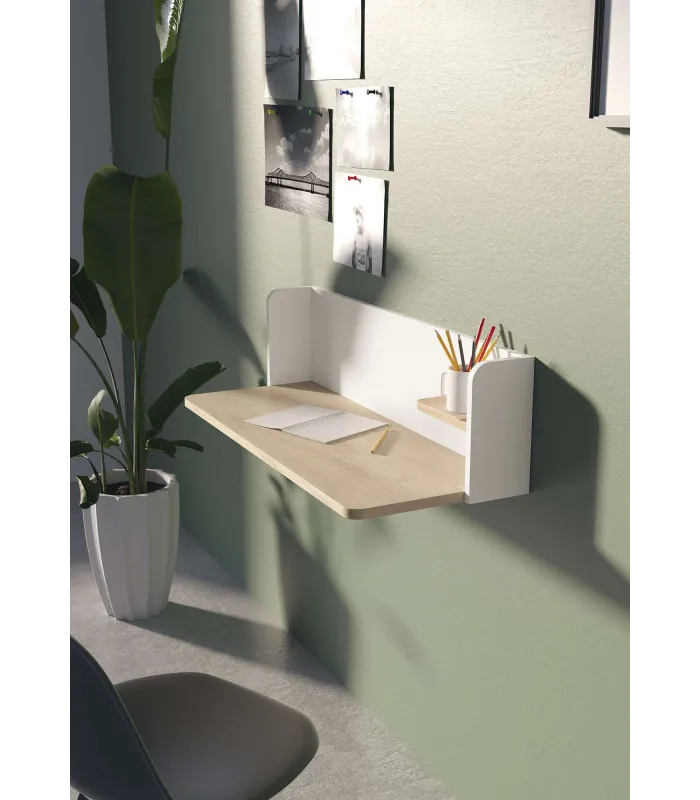 Mesa escritorio colgar Mod-Roman roble/blanco 35x90x25cm