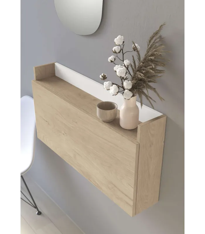 Mesa estudio colgante Mod-Murillo en roble/blanco