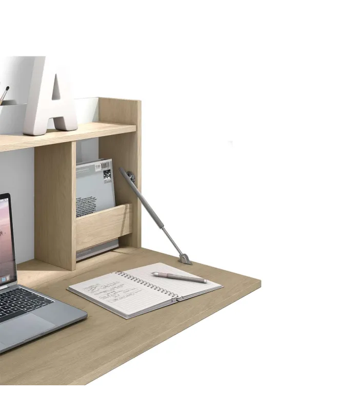 Mesa estudio colgante Mod-Murillo en roble/blanco