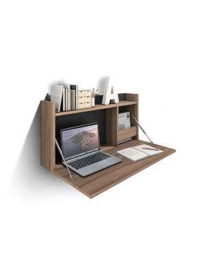 Mesa estudio Mod-Murillo, nogal/grafito, funcional y elegante