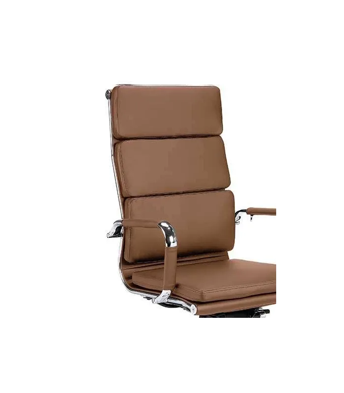 Silla de despacho giratoria marrón, regulable en altura