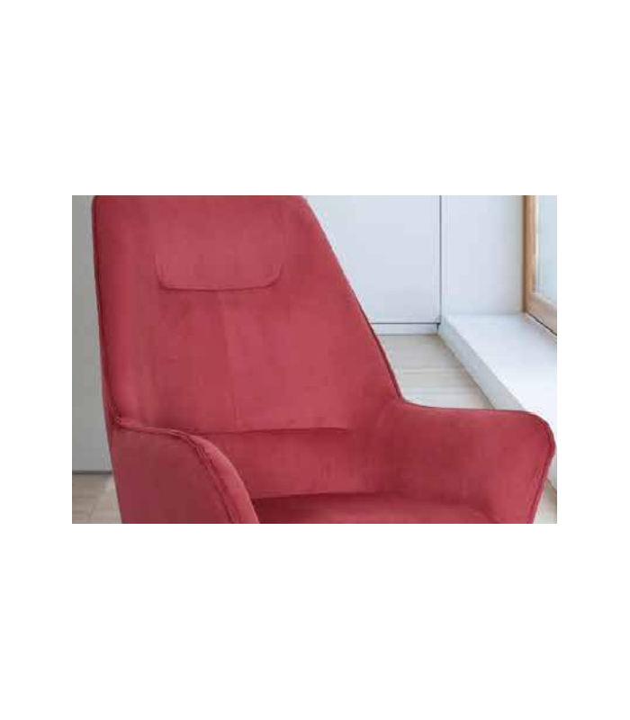 Fauteuil tapissé de velours côtelé bordeaux ou gris 74