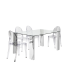 copy of Rectangular glass table and Nesy chrome or black legs