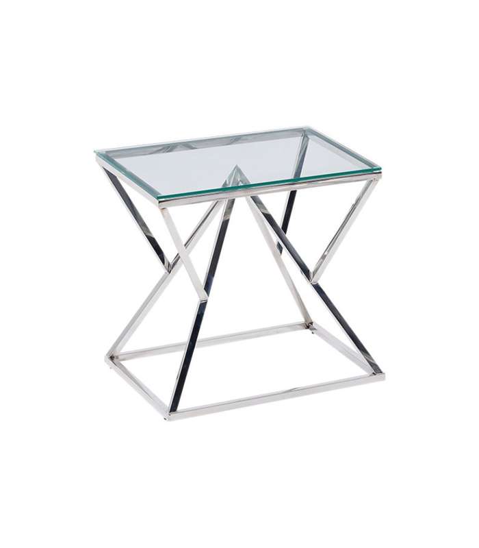 Table d'appoint Keops finition acier 60 cm (hauteur) 60 cm