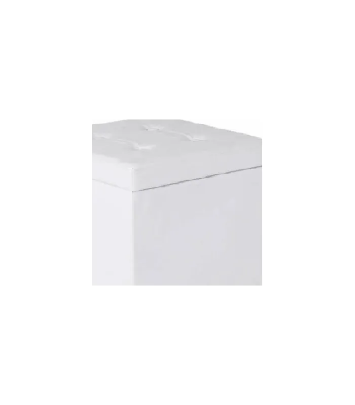 Pack de 6 puffs pequeños en polipiel blanca