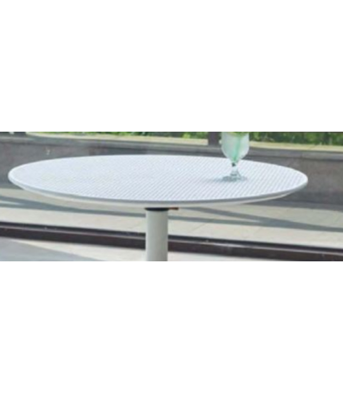 copy of Triana round table glass lid and chrome legs of 110 cm.