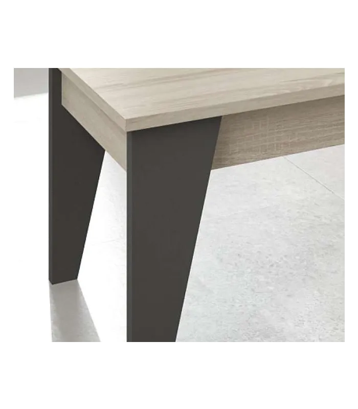 Mesa de centro elevable Ugijar en ártico y grafito