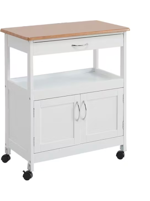 Carro de cocina blanco/cerezo, 76x67x37 cm