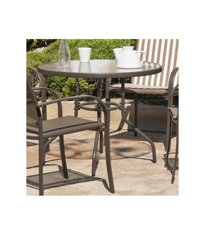 HVA Mesas ao ar livre cópia da mesa Set + 4 poltronas de aço