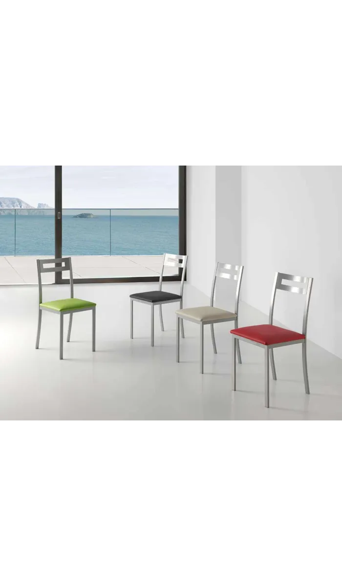 Pack de 4 sillas Clara en polipiel negro