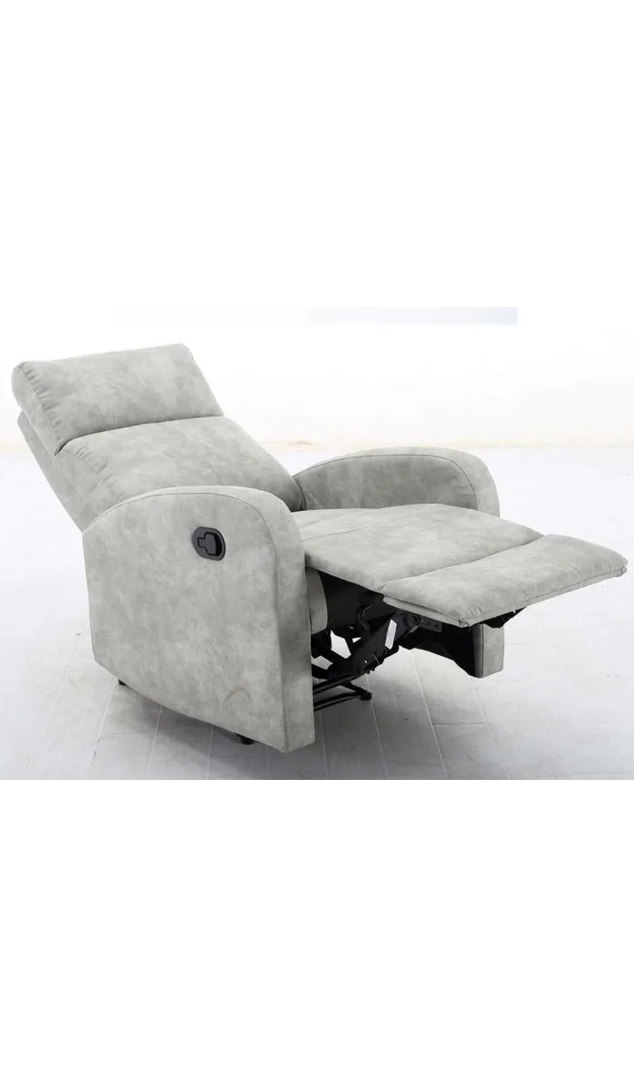 Sillón relax Bristol en terciopelo gris