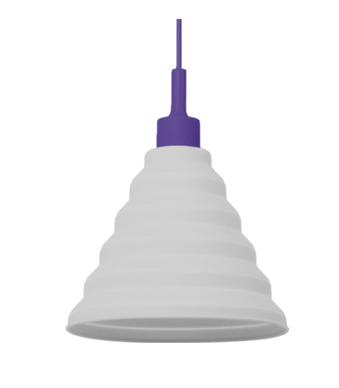 Pendentif Pyramide silicone finition blanc-violet 31