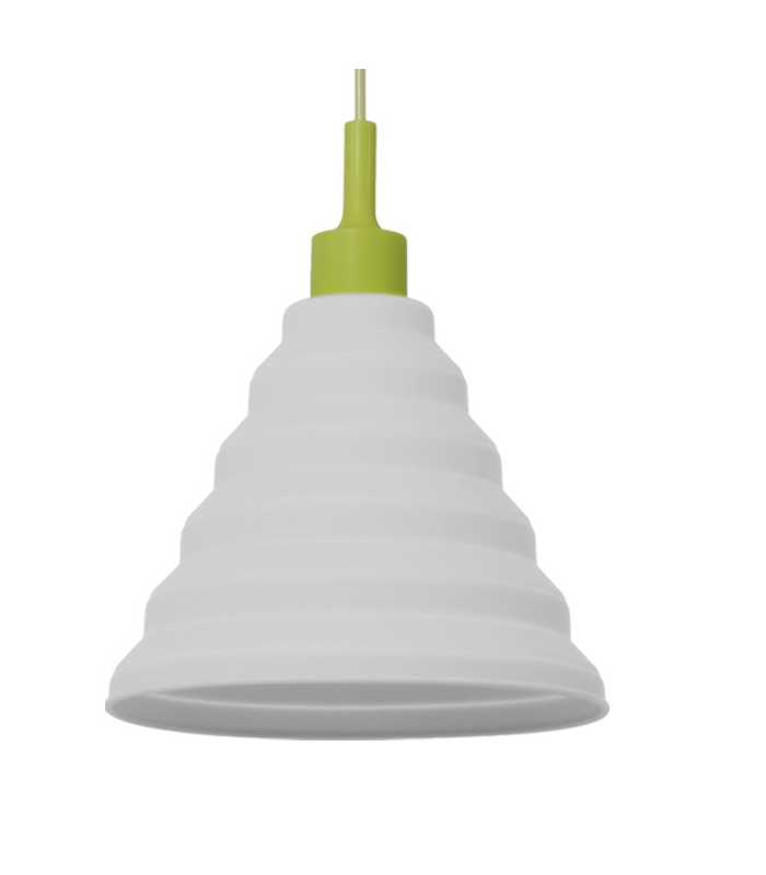 Pendentif Pyramide silicone finition blanche avec vert 31