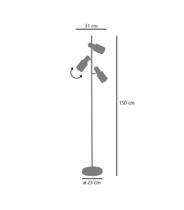 ILAJP Lámparas de Pie Lámpara de pie 3 luces modelo Maena