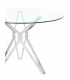 copy of Triana round table glass lid and chrome legs of 110 cm.