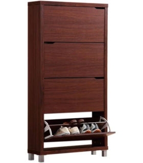 Zapatero Kubox de 4 puertas en elegante acabado walnut