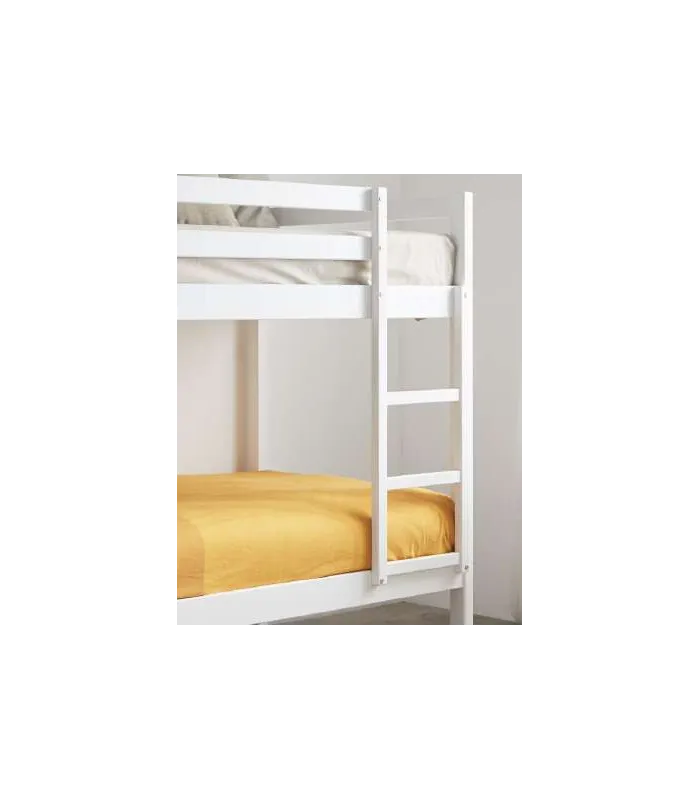 Litera de melamina blanca para dormitorio juvenil