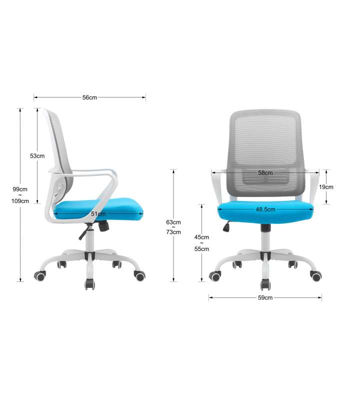 copy of Chaise de bureau pivotante relevable avec appui-tête 61