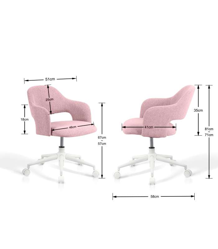 copy of Chaise de bureau pivotante relevable avec appui-tête 61