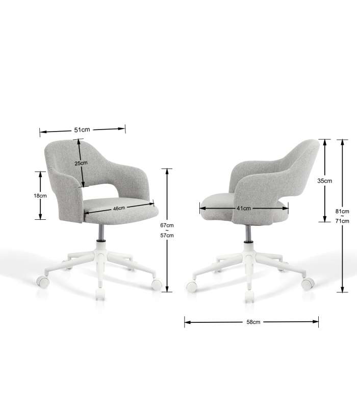 copy of Chaise de bureau pivotante relevable avec appui-tête 61