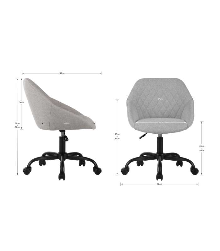 copy of Chaise de bureau pivotante relevable avec appui-tête 61