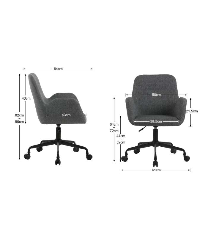 copy of Chaise de bureau pivotante relevable avec appui-tête 61