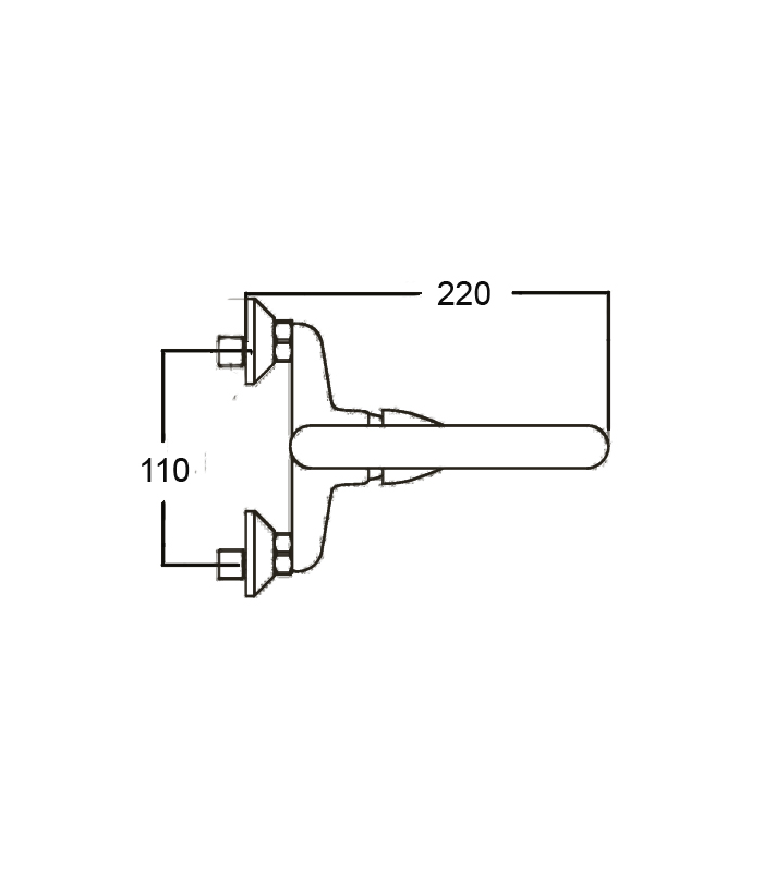 Nova Single Handle Wall Mount Sink Nova Short Spout