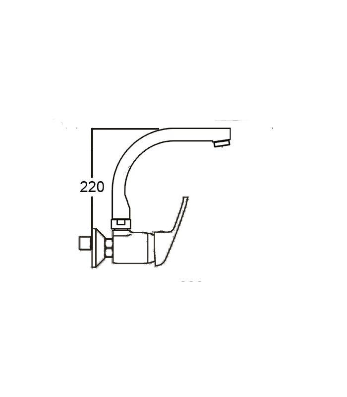 Nova Single Handle Wall Mount Sink Nova Short Spout