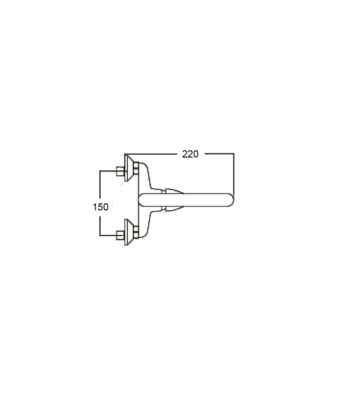 copy of Nova Single Handle Wall Mount Sink Nova Short Spout