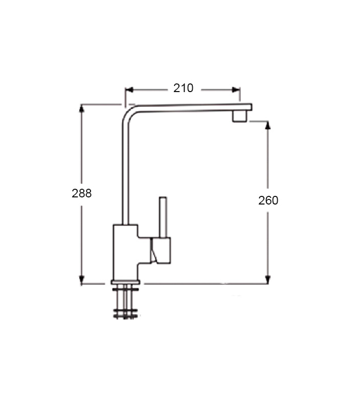 Chromium-coloured single-control faucet EM-14MAX4BP