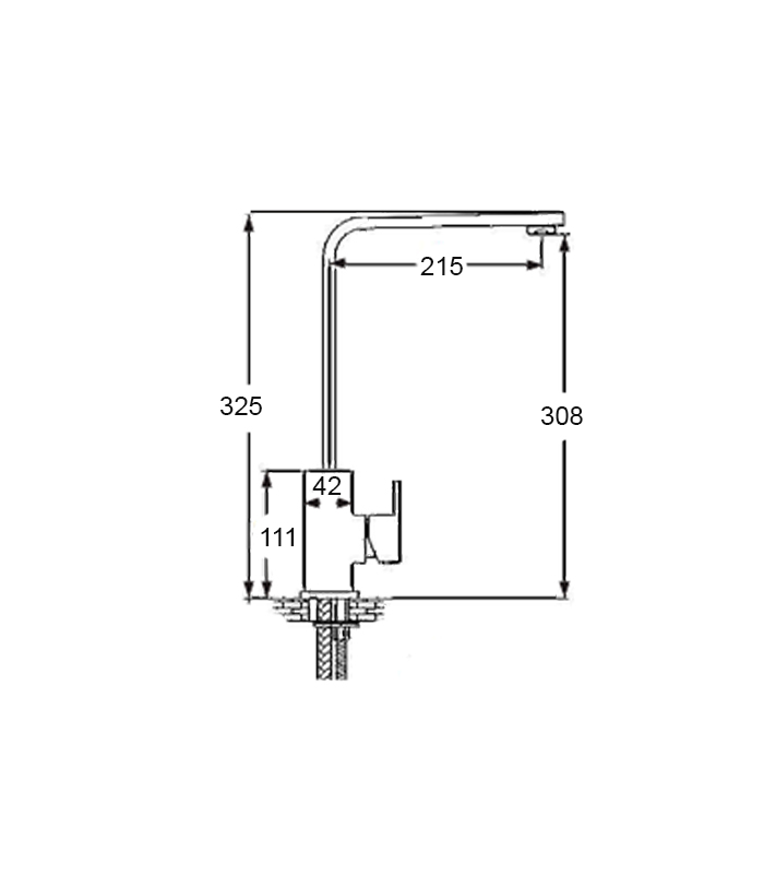 copy of Chromium-coloured single-control faucet EM-14MAX4BP