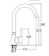 Chromium-coloured single-control tap EM-140N3000