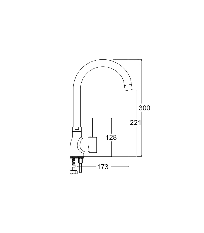 Chromium-coloured single-control tap EM-140N3000