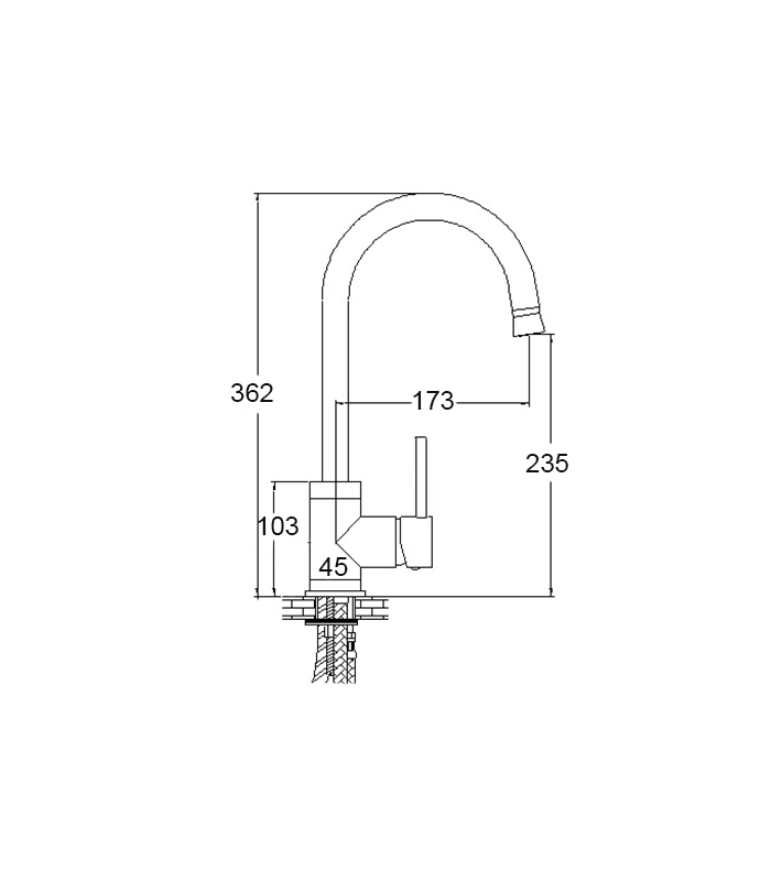 copy of EM-140NCBCR chromium low body single-control faucet