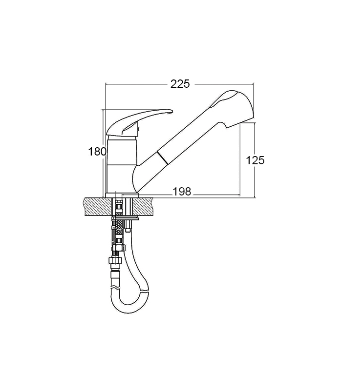 copy of EM-140NCBCR chromium low body single-control faucet