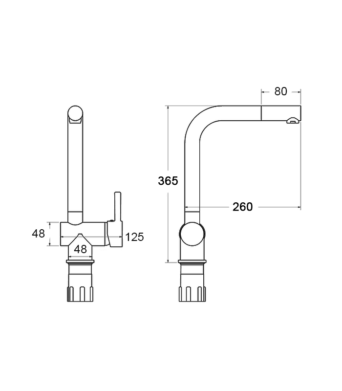 copy of EM-140NCBCR chromium low body single-control faucet