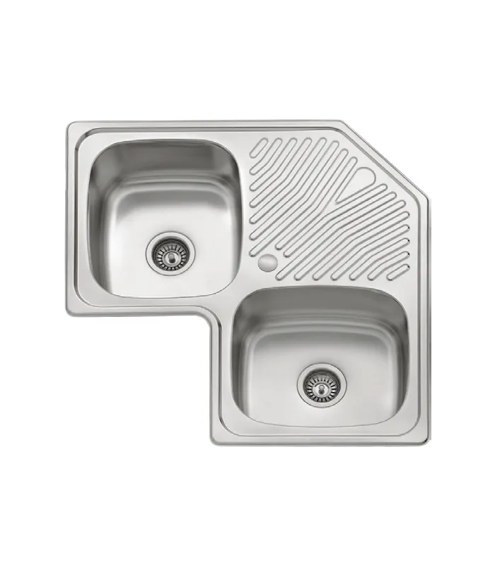 ESMEBRA Lavatórios e drenador de lavatório duplo Pia de canto