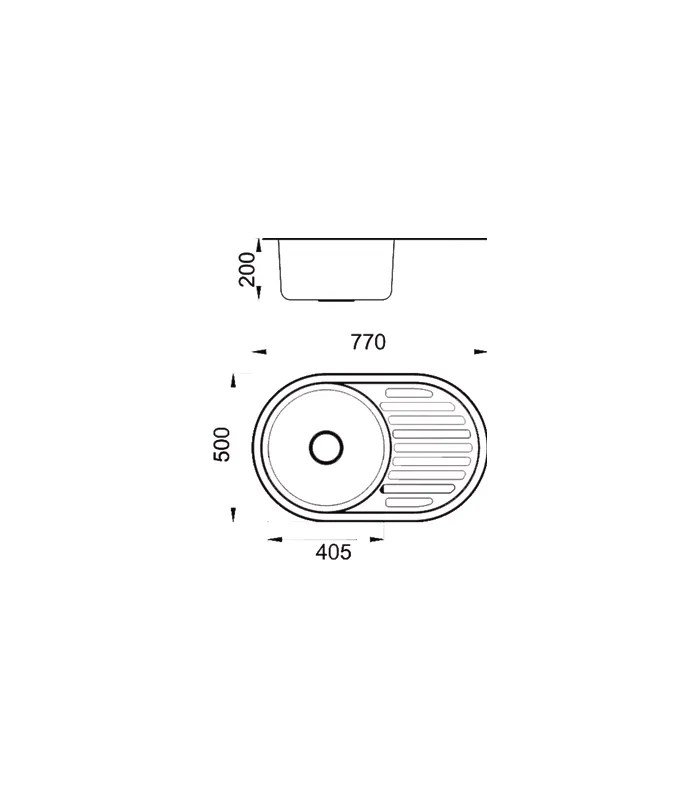 Fregadero con escurridor izquierdo, acero inoxidable