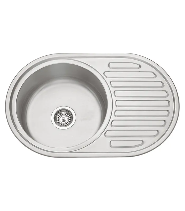 Pia de inox com dreno à esquerda, 20x77x50 cm